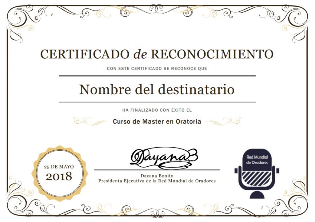 Certificado Master en Oratoria